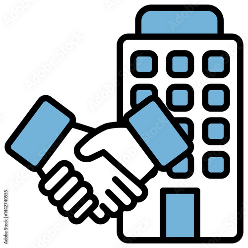 Merger Blue Black Icon