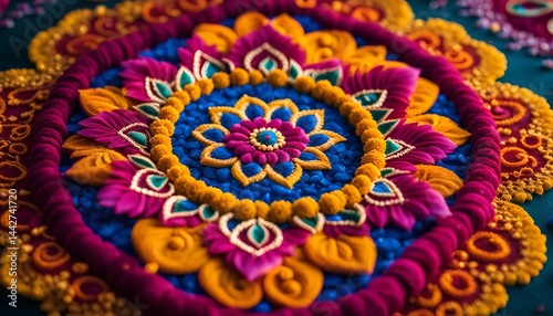 Vibrant Mandala of Colors and Textures