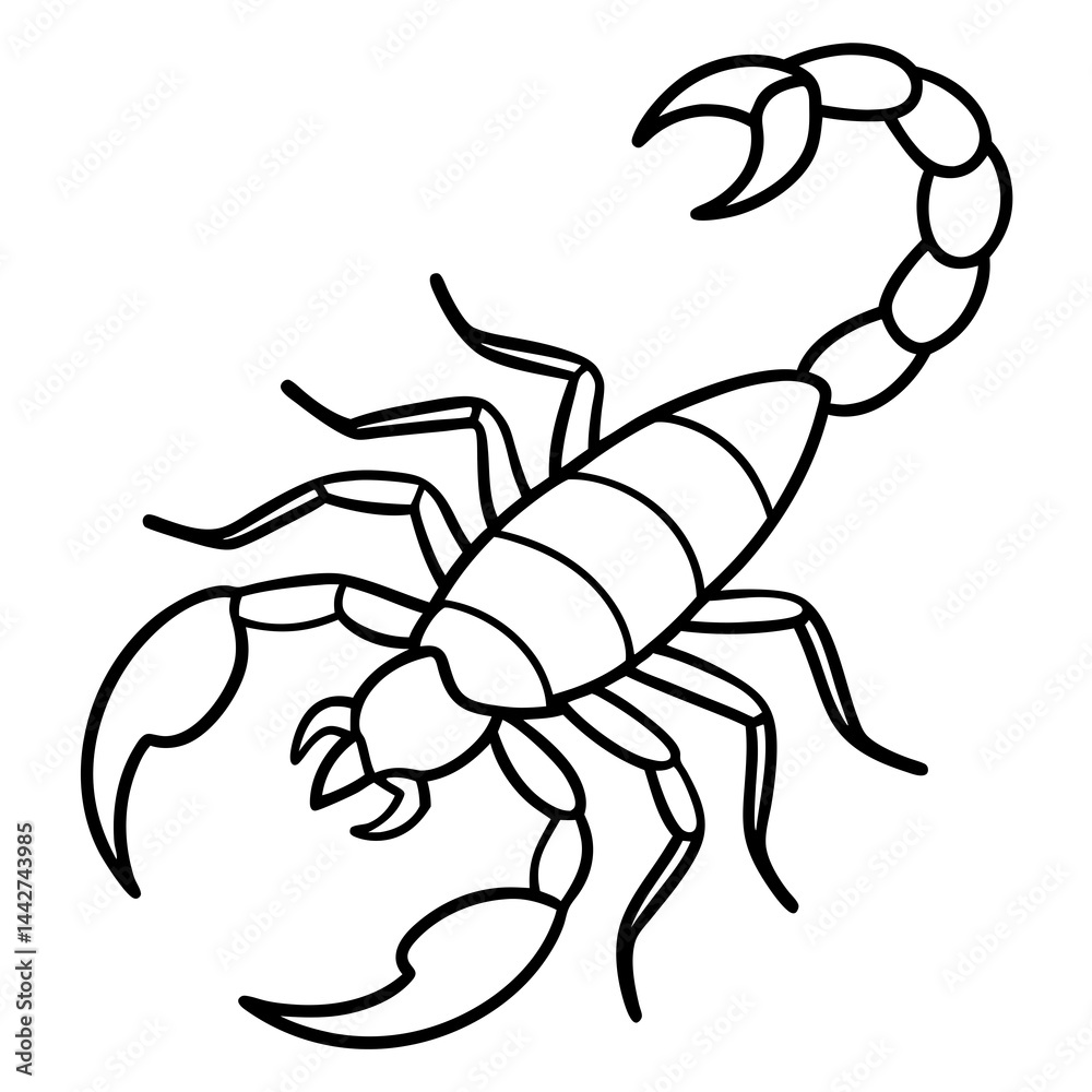 Fototapeta premium Sleek Scorpion Simple Line Art Vector
