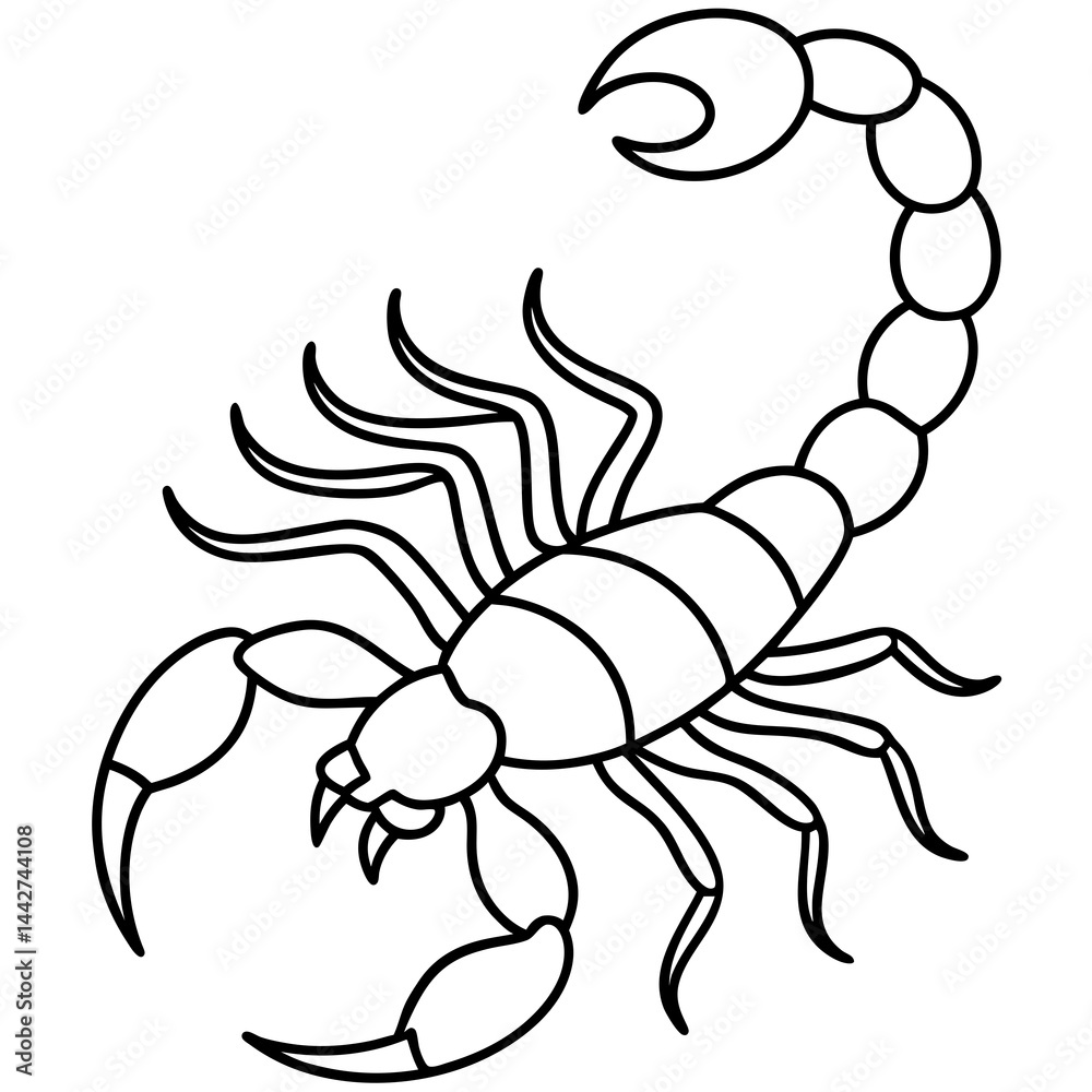 Fototapeta premium Sleek Scorpion Simple Line Art Vector