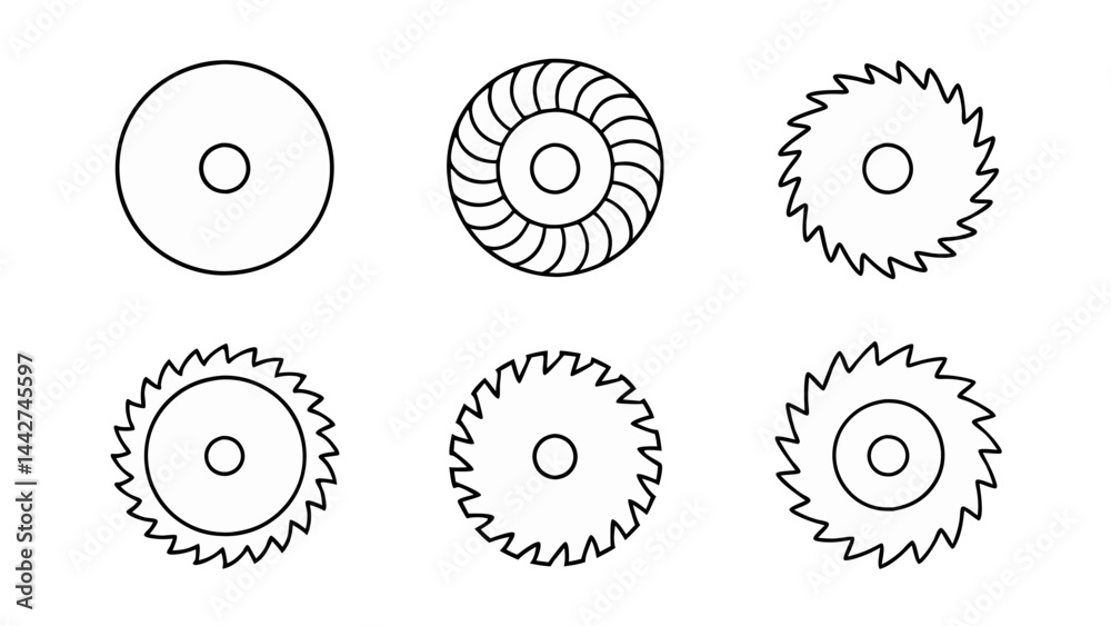 circular saw blade line art vector circular saw blade line art vector