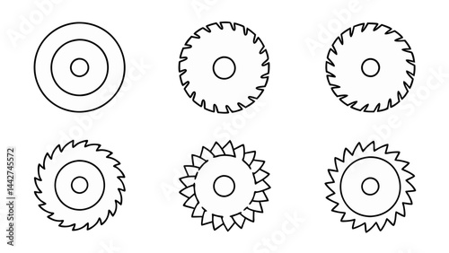 circular saw blade line art vector
