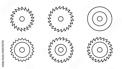 circular saw blade line art vector