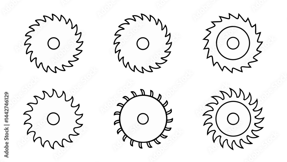 circular saw blade line art vector circular saw blade line art vector