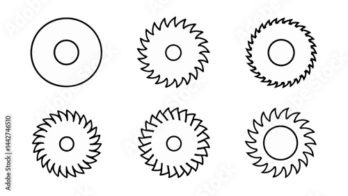 circular saw blade line art vector