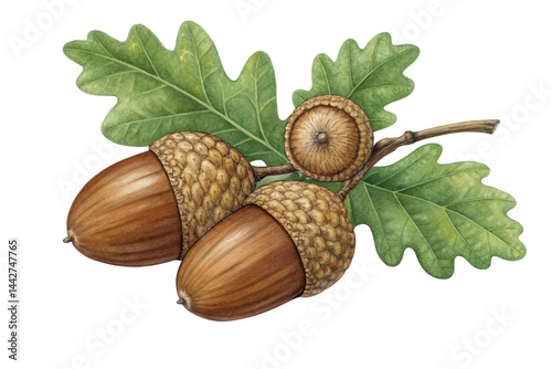 acorns and oak leaves png