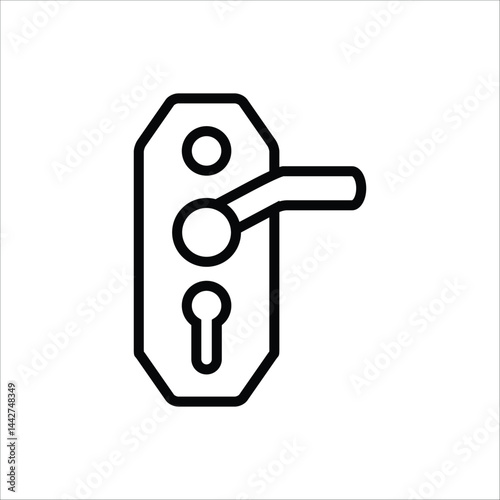 door handle vector icon line template