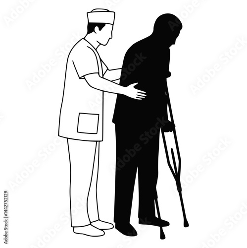 Nurse Assisting Patient with Crutches – Celebrating International Nurses Day