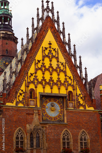 beautiful scene of old town in wroclaw, Poland	
