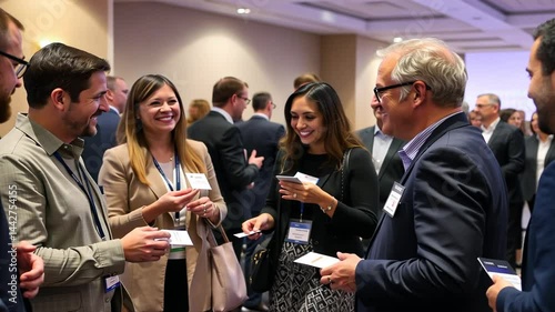 Successful Business Networking Event, Attendees Making Professional Connections