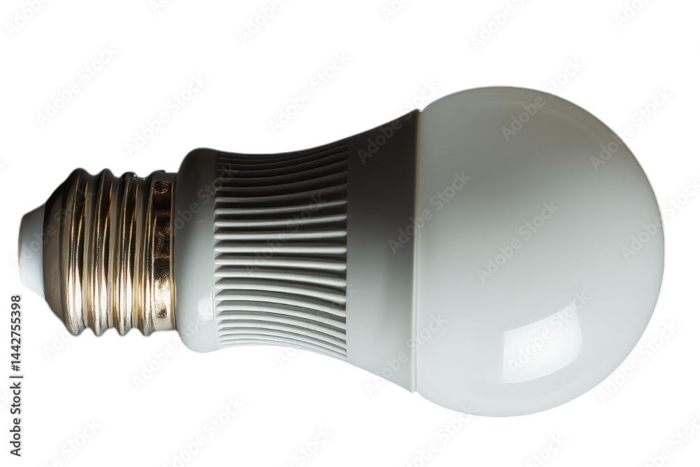 White Light Bulb With Gold Base isolated on a transparent background White Light Bulb With Gold Base isolated on a transparent background
