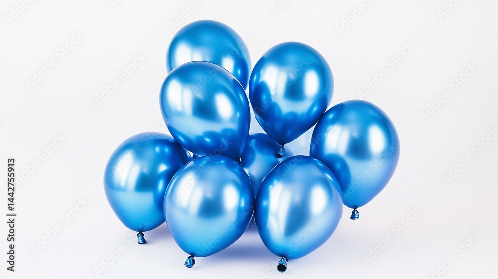 Fototapeta premium A festive arrangement of bright blue balloons for celebrations and parties