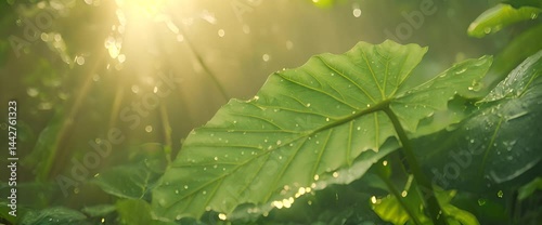 rain drops on the leaves