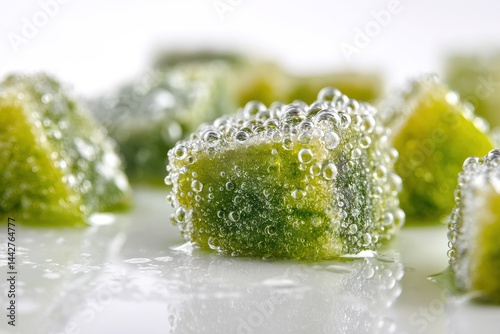 Green cube with surface cov...