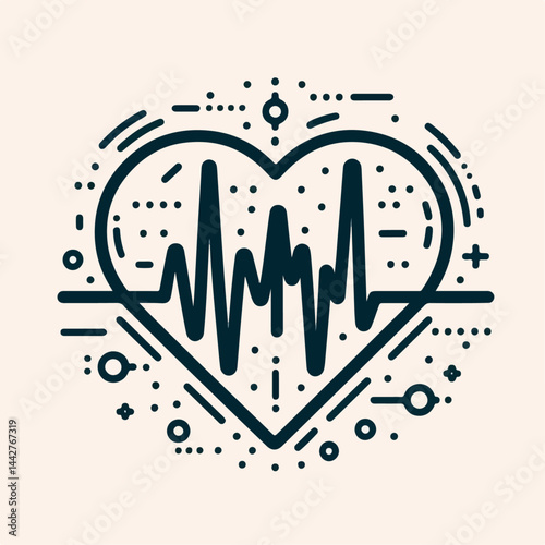 vector illustration of heartbeat line