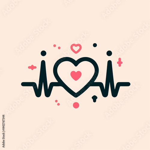 vector illustration of heartbeat line