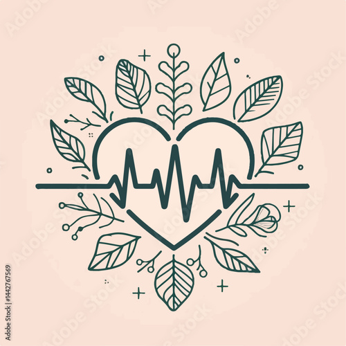 vector illustration of heartbeat line