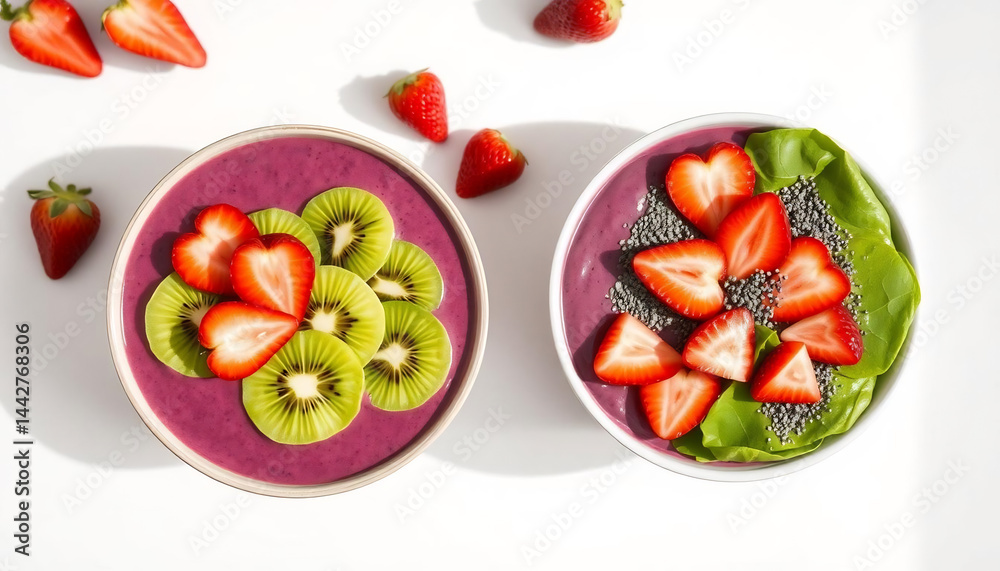 Colorful Smoothie Bowls with Fresh Fruits