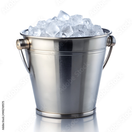 Ice bucket isolated on transparent background 