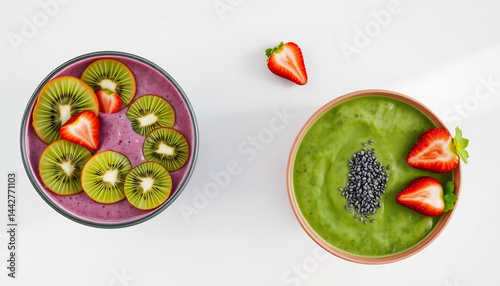Colorful Smoothie Bowls with Fresh Fruits
