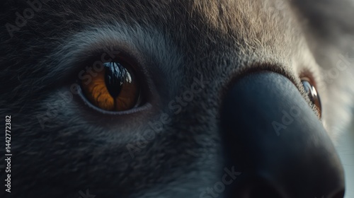 Close-up koala eyes, Australian wildlife