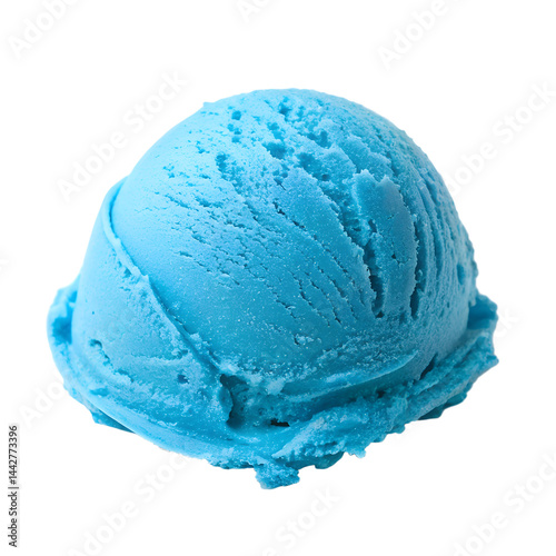 Blue Ice Cream Scoop On White Background