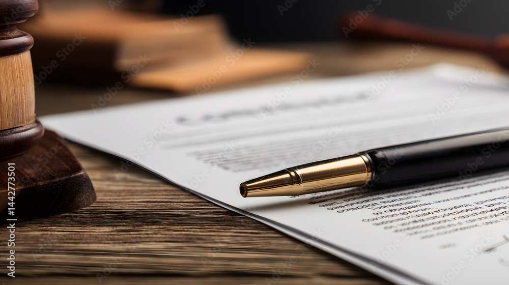 Obraz premium Pile of Business Contracts and a Pen on a Workspace