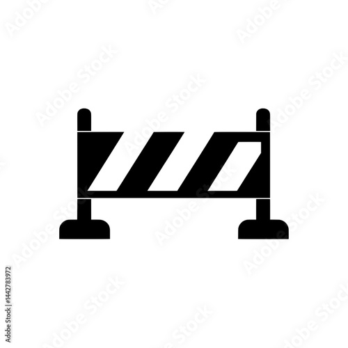 Simple construction barricade icon with bold horizontal stripes representing caution or no entry zone.