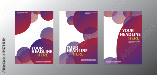 Editable vector book cover templates with horizontal bold dynamic colorful designs for professional annual report, magazine, booklet, proposal, portfolio, brochure, poster and projects