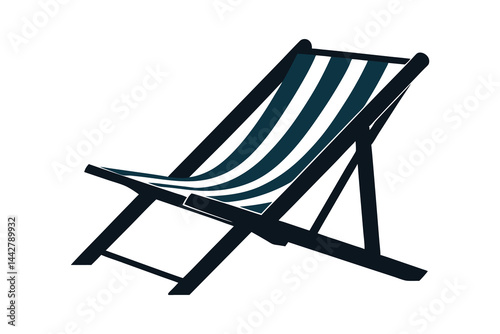 Beach chair icon silhouette vector illustration on white background