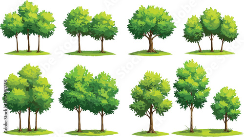 forest, background, group, concept, garden, environment, growth, field, eco, ecology, botany, foliage, decoration, ecosystem, branch, deciduous, botanical, element, bonsai, collection, big, cutout, fi