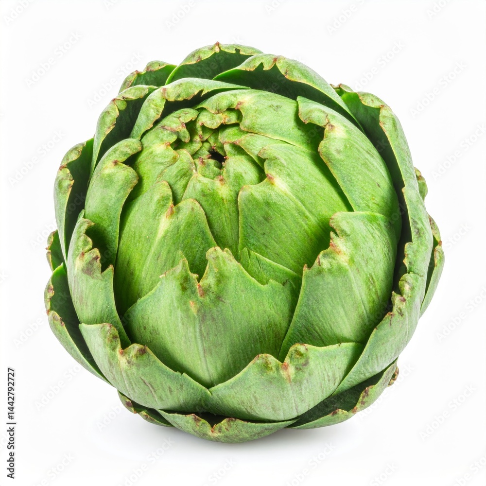 Fototapeta premium Fresh Green Artichoke on White Background