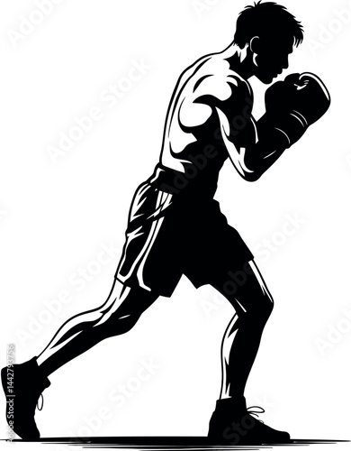 black silhouette of a Boxer