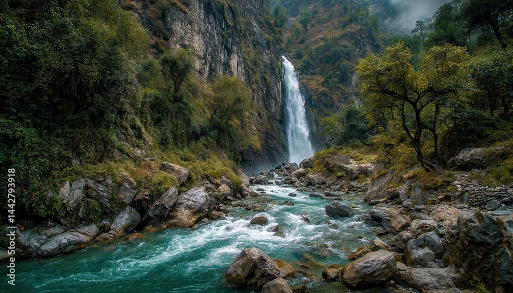 Fototapeta premium This waterfall is a top destination for adventure travel lovers