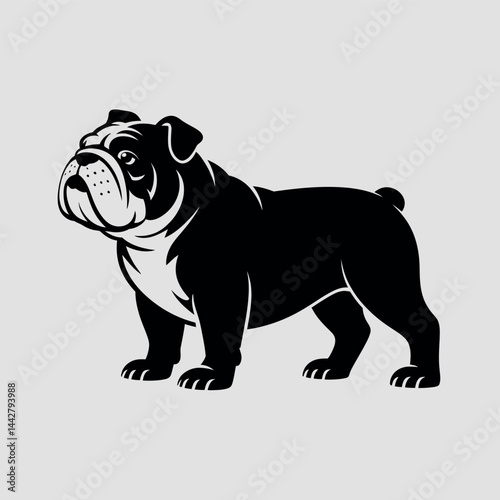 black silhouette of a Bulldog