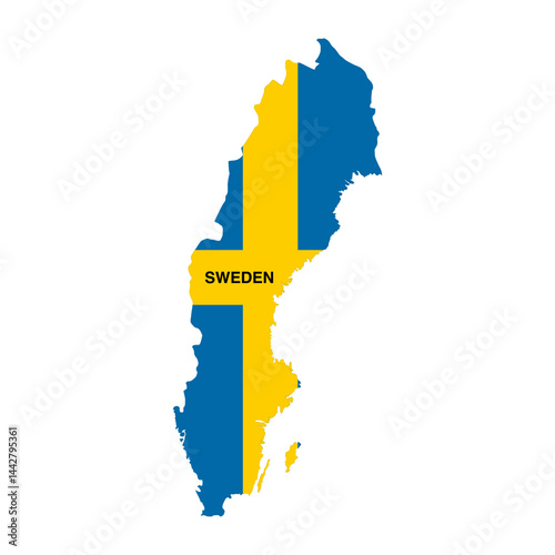 Sweden country vector map isolated on transparent background