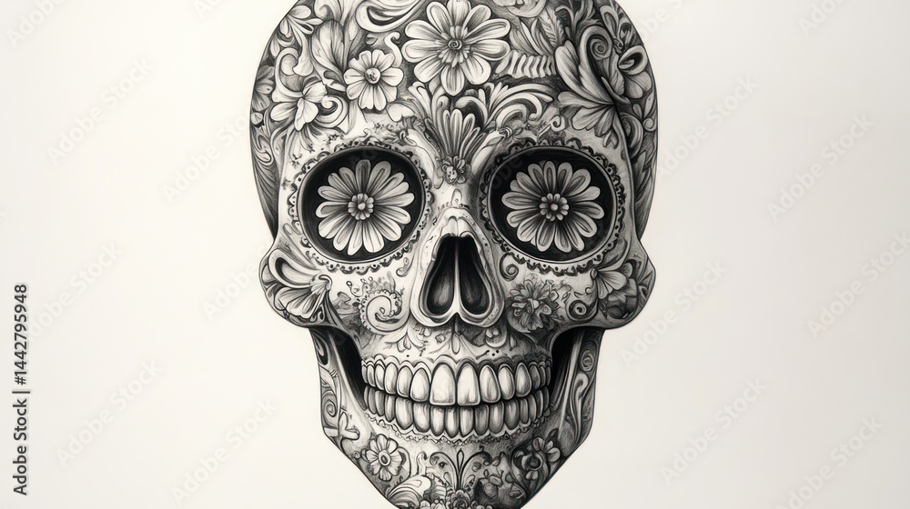 Fototapeta premium Ornate skull design