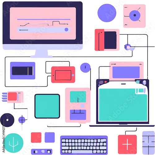 vector set of computer icons