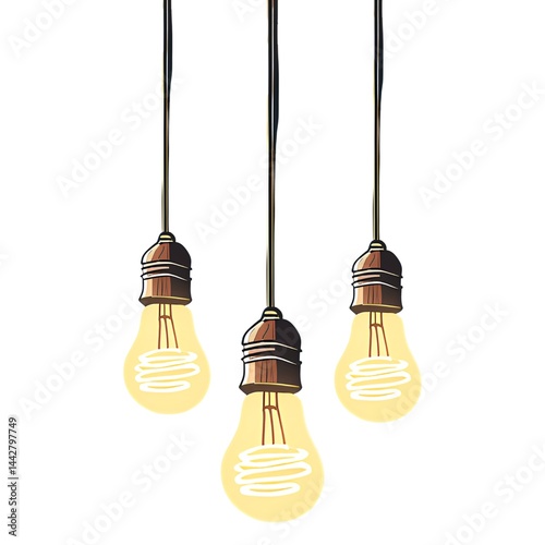 light bulbs on white background