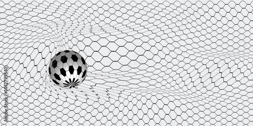 Soccer ball in net VECTOR ABSTRACT
