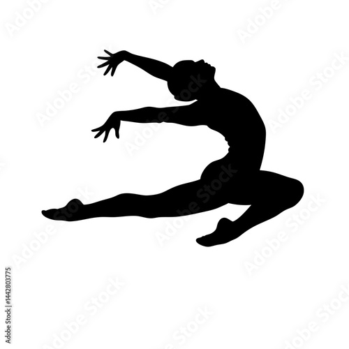 Silhouette of a dancer expressing grace in a dynamic pose  