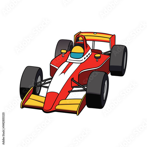 Formula 1 Race Car Vector Illustration – High-Speed Motorsport F1 Vehicle