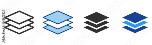 Layer Icon Multiple Style Vector Collection 