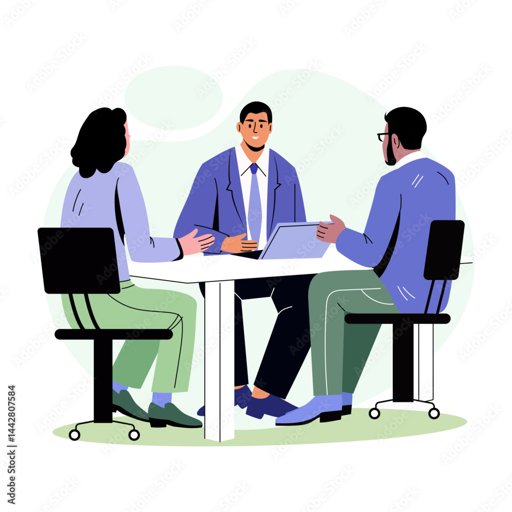 Obraz premium A flat style illustration of a client meeting