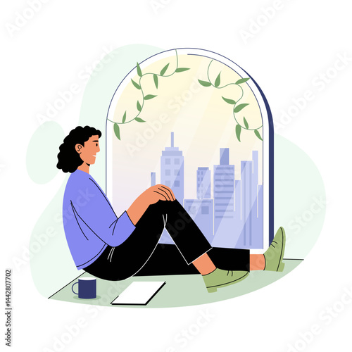 A flat style illustration showing a employee break