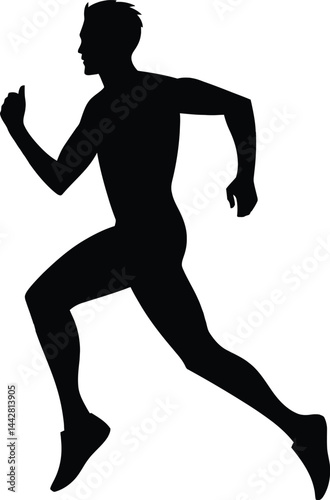 Running Man Silhouette Vector