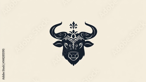 Ornate Bull's Head Graphic Design