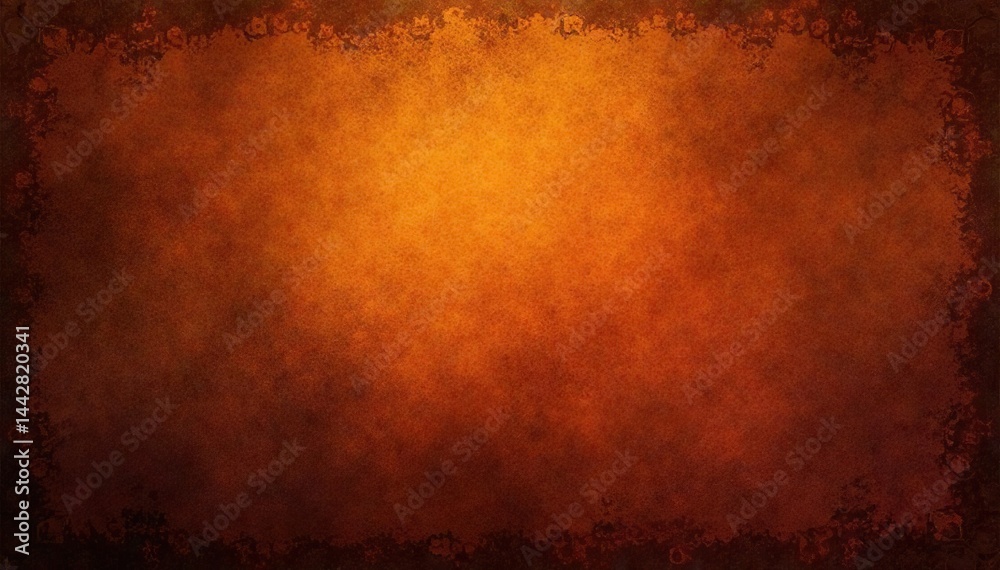 Obraz premium Glowing orange-brown abstract background Vintage Halloween autumnal texture , element, old, light
