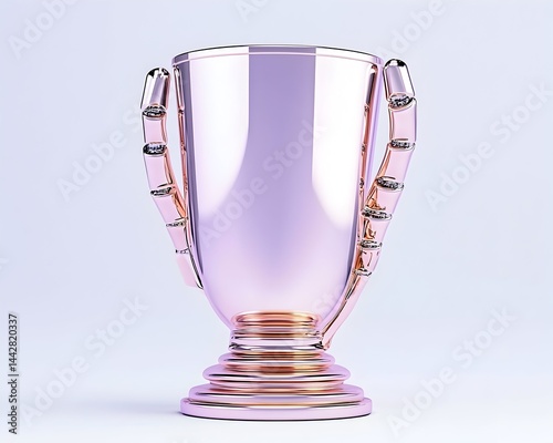 Obraz na płótnie Rose gold trophy with articulated metallic handles w salonie