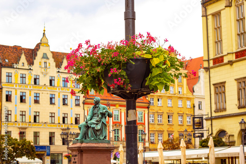 beautiful scene of old town in wroclaw, Poland	